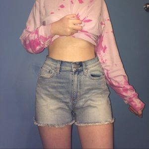 High waisted denim shorts